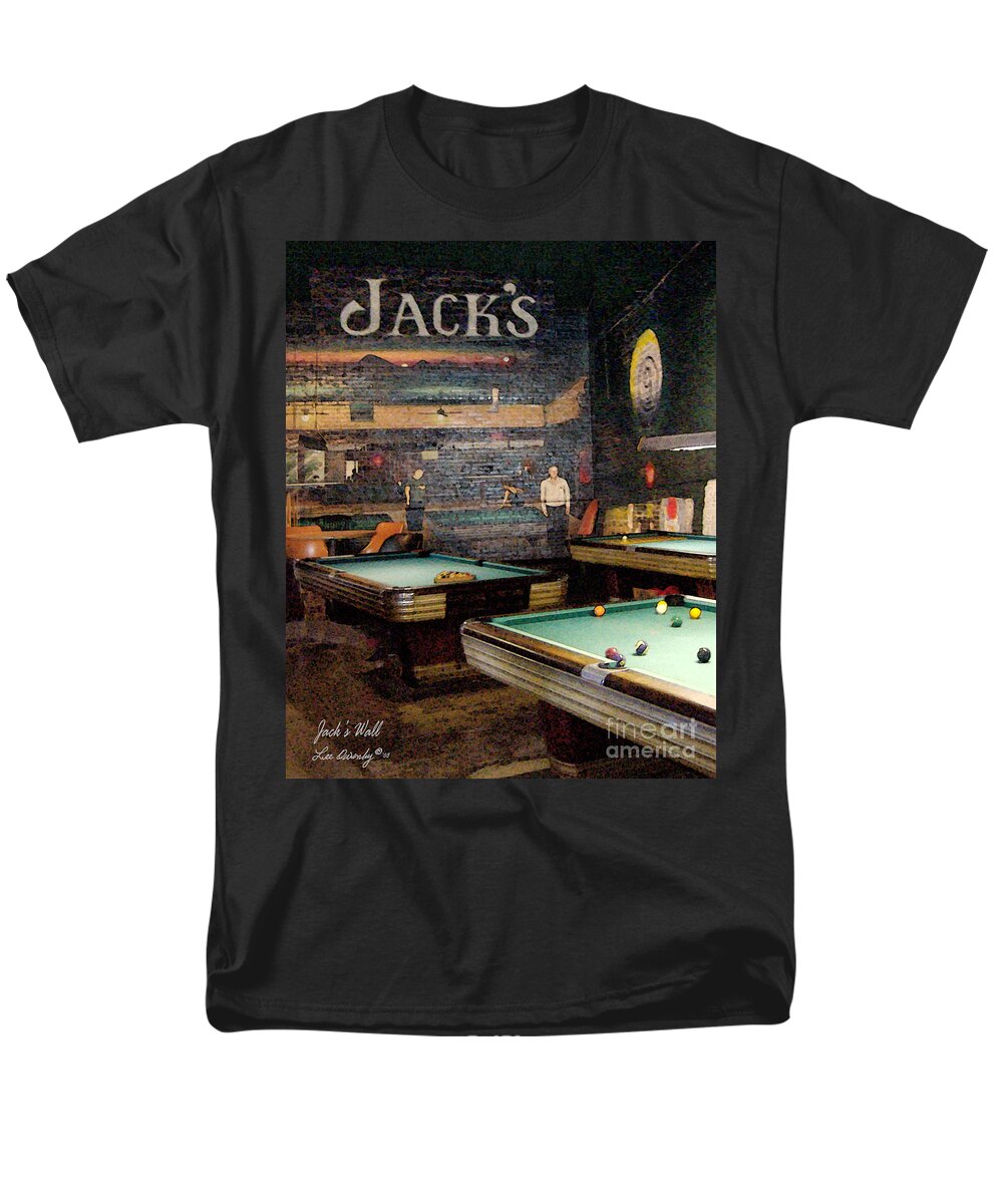 Jacks Pool Room Men's T-Shirt (Regular Fit) featuring the photograph Jack's Wall by Lee Owenby