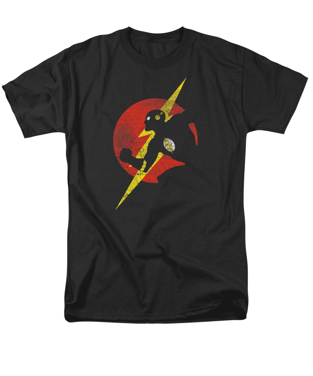  Men's T-Shirt (Regular Fit) featuring the digital art Jla - Flash Symbol Knockout by Brand A