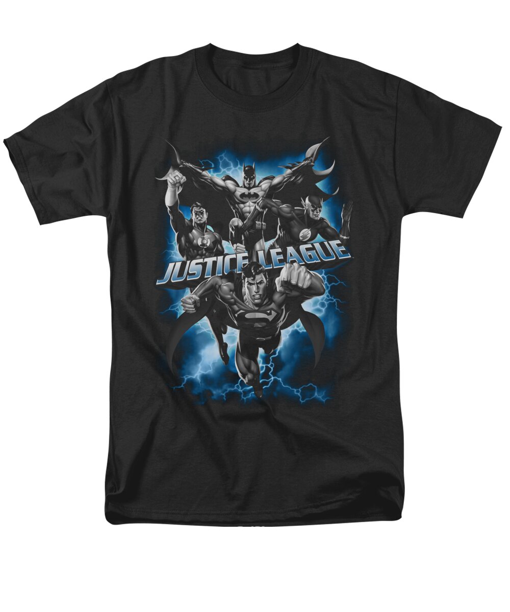 Justice League Of America Men's T-Shirt (Regular Fit) featuring the digital art Jla - Justice Storm by Brand A