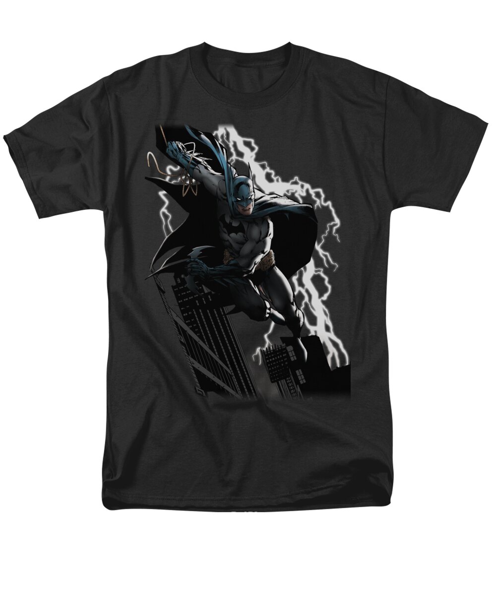 Justice League Of America Men's T-Shirt (Regular Fit) featuring the digital art Jla - Lighting Crashes by Brand A
