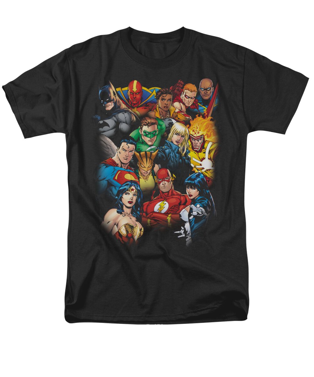  Men's T-Shirt (Regular Fit) featuring the digital art Jla - The League's All Here by Brand A