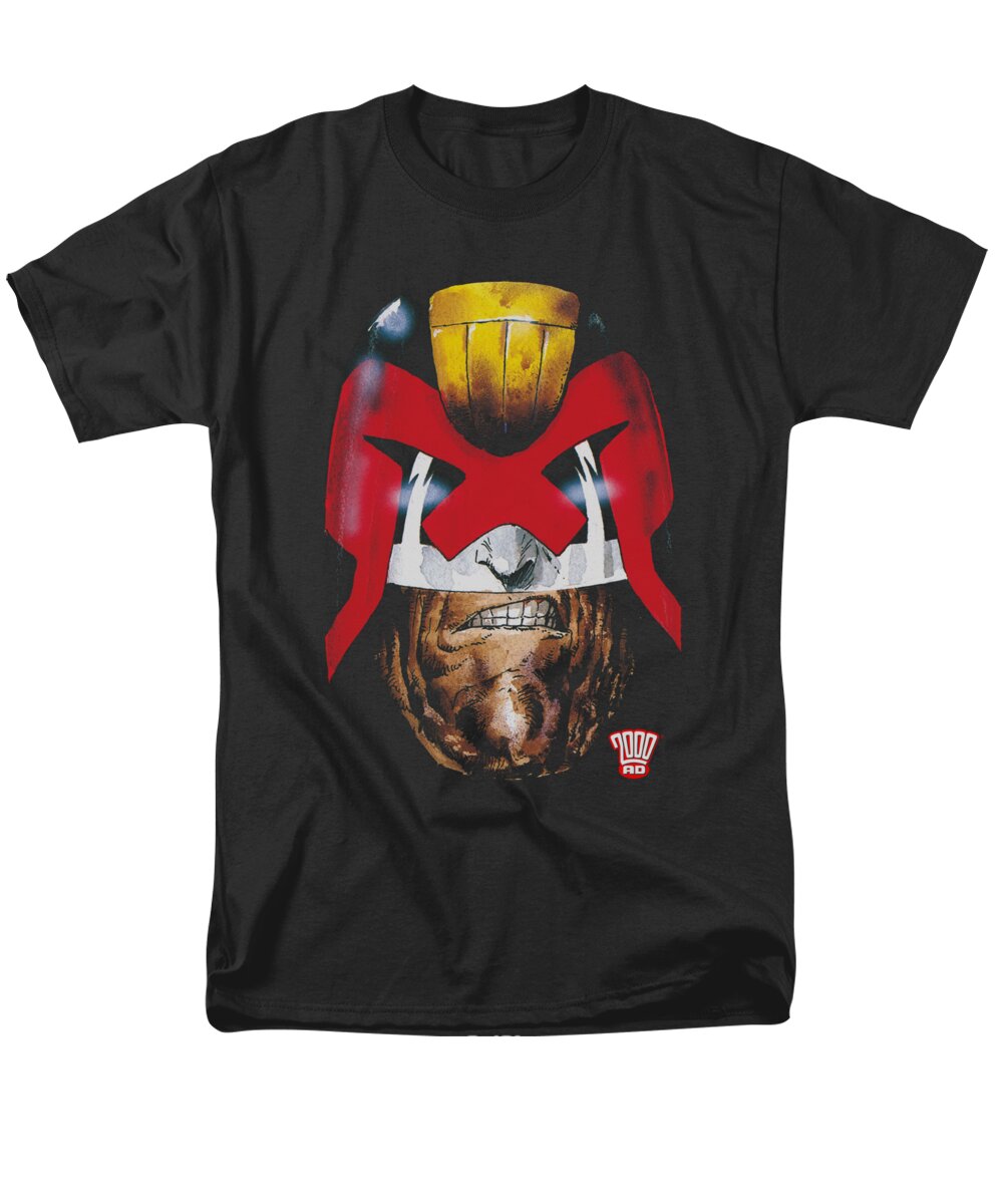 Judge Dredd Men's T-Shirt (Regular Fit) featuring the digital art Judge Dredd - Dredd's Head by Brand A