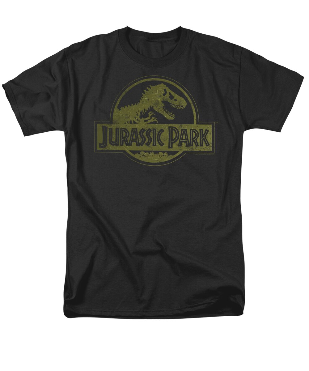 Jurassic Park Men's T-Shirt (Regular Fit) featuring the digital art Jurassic Park - Distressed Logo by Brand A