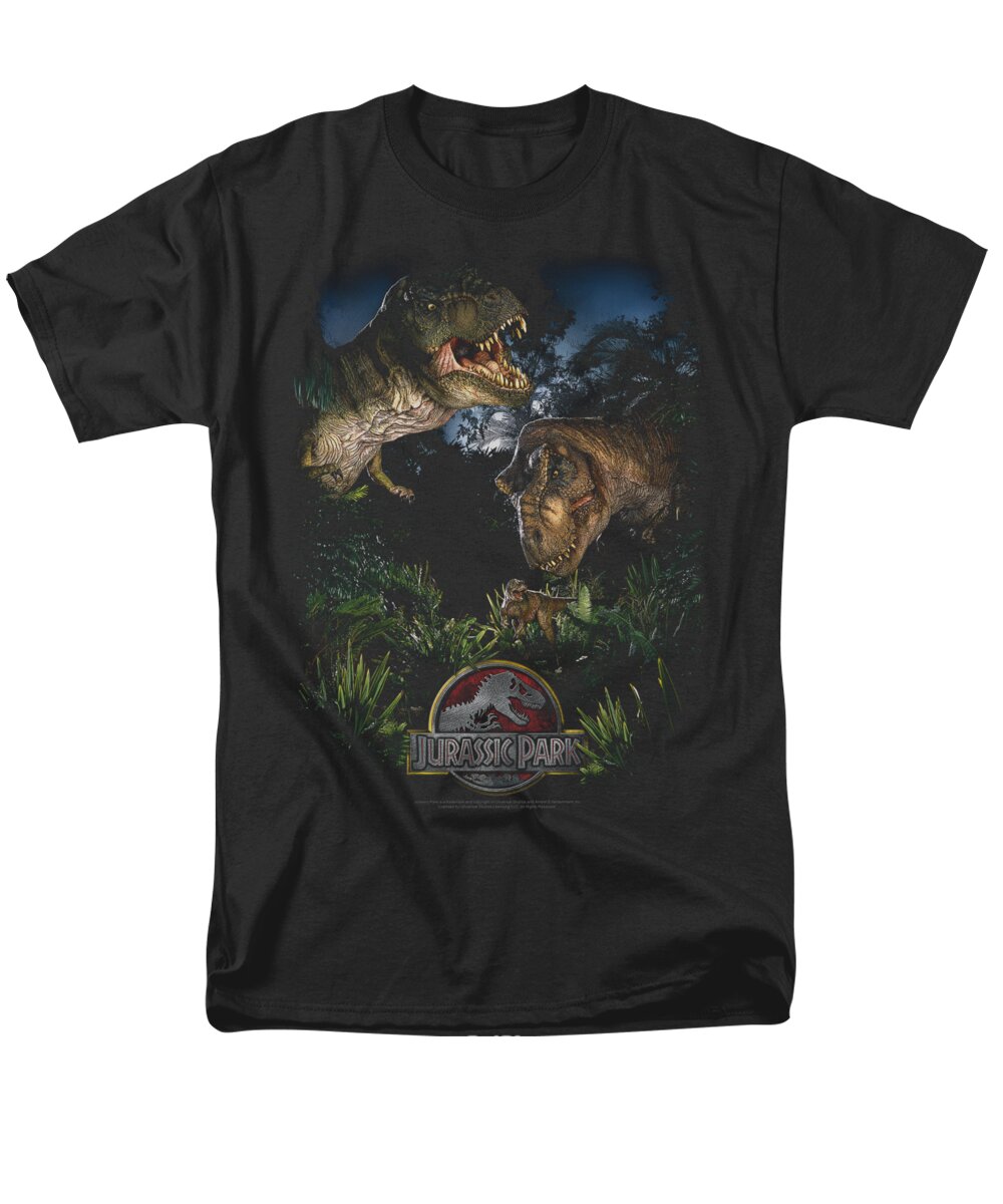 Jurassic Park Men's T-Shirt (Regular Fit) featuring the digital art Jurassic Park - Happy Family by Brand A