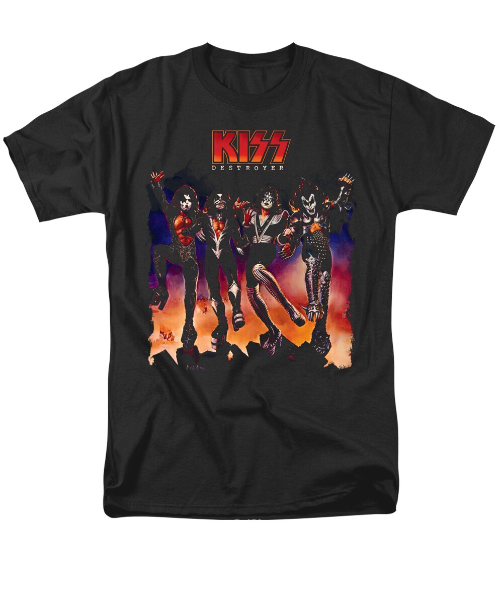 Band Men's T-Shirt (Regular Fit) featuring the digital art Kiss - Destroyer Cover by Brand A