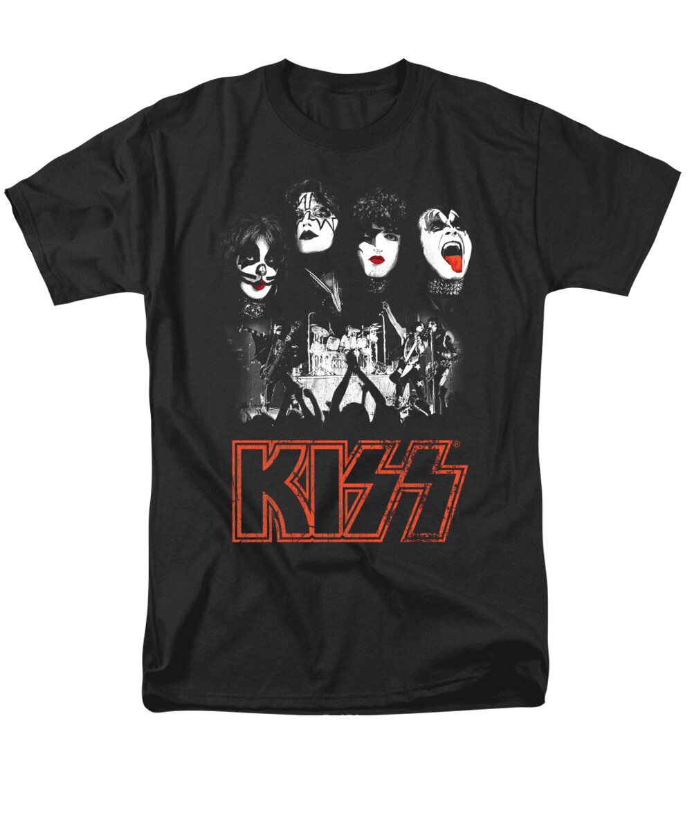  Men's T-Shirt (Regular Fit) featuring the digital art Kiss - Rock The House by Brand A