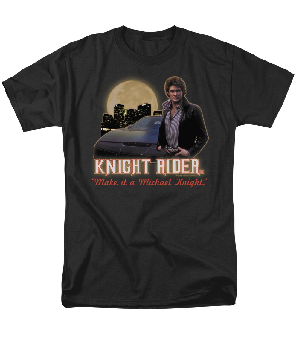 Knight Rider Men's T-Shirt (Regular Fit) featuring the digital art Knight Rider - Full Moon by Brand A