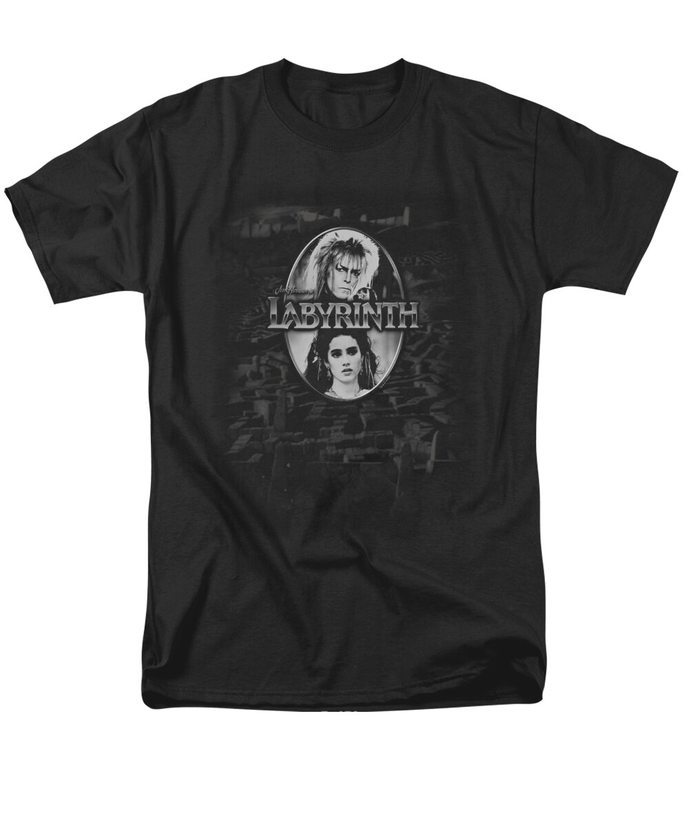 Labyrinth Men's T-Shirt (Regular Fit) featuring the digital art Labyrinth - Maze by Brand A