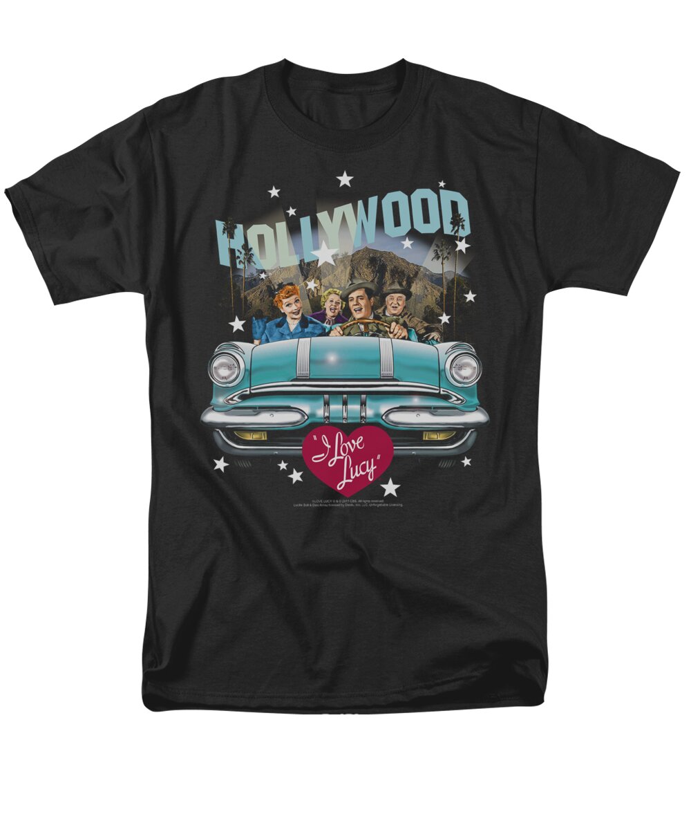 I Love Lucy Men's T-Shirt (Regular Fit) featuring the digital art Lucy - Hollywood Road Trip by Brand A