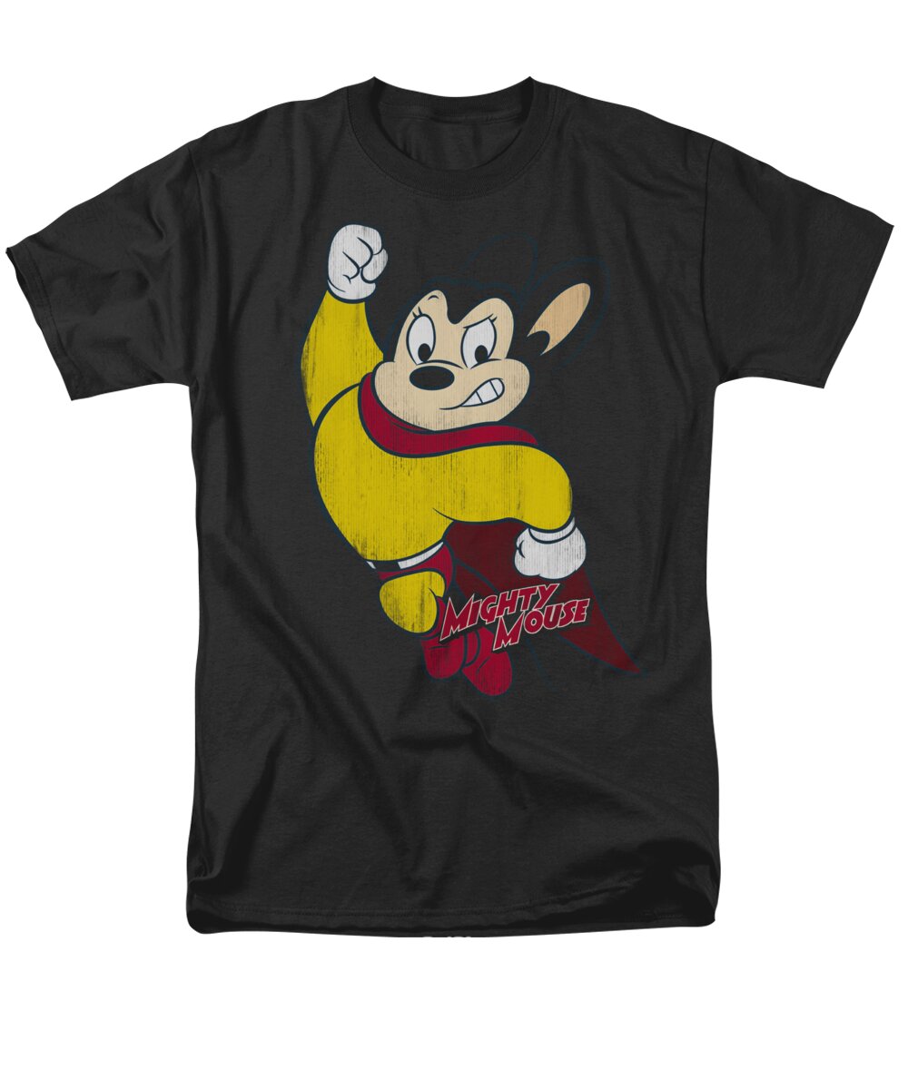 Mighty Mouse Men's T-Shirt (Regular Fit) featuring the digital art Mighty Mouse - Classic Hero by Brand A