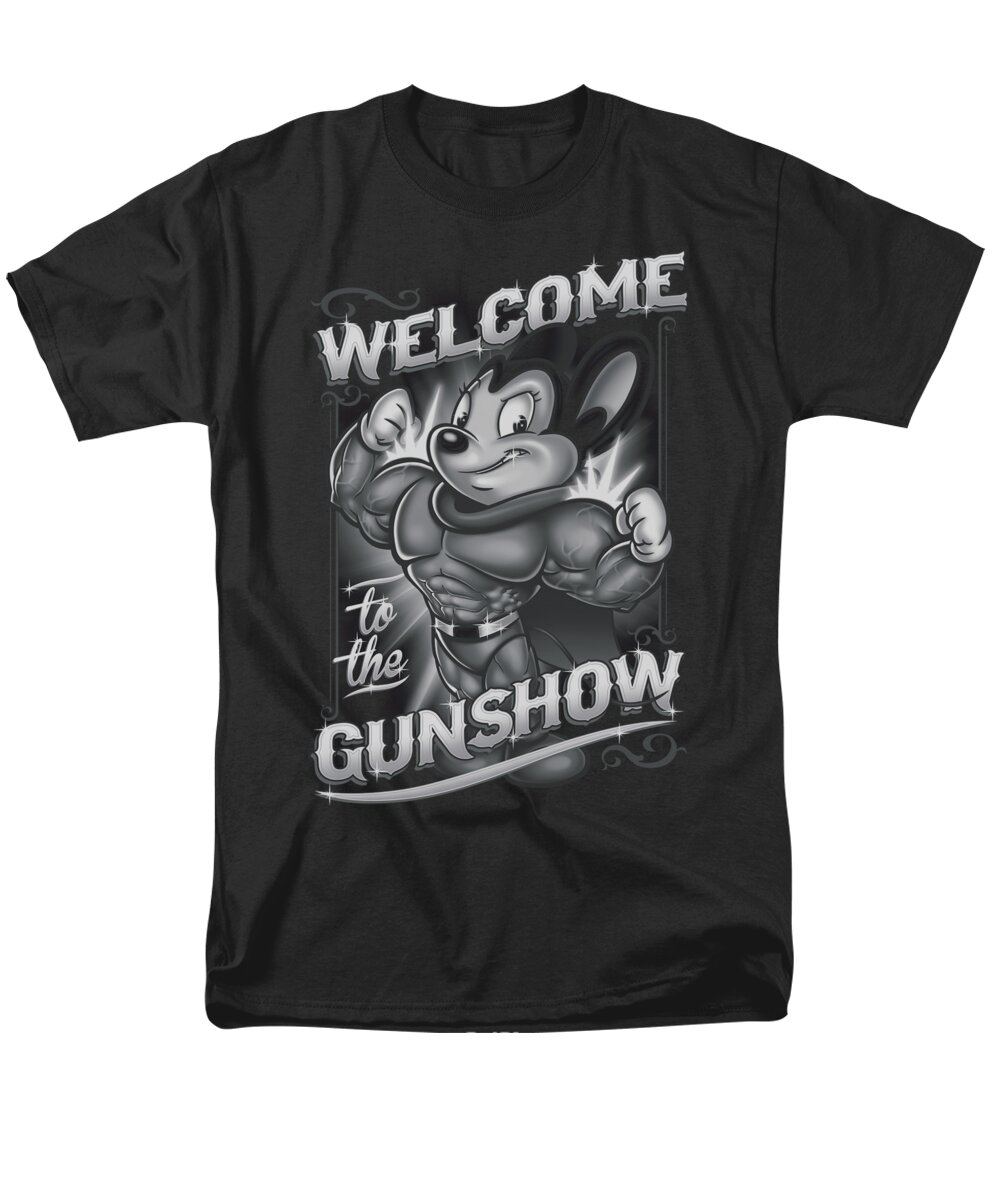 Mighty Mouse Men's T-Shirt (Regular Fit) featuring the digital art Mighty Mouse - Mighty Gunshow by Brand A