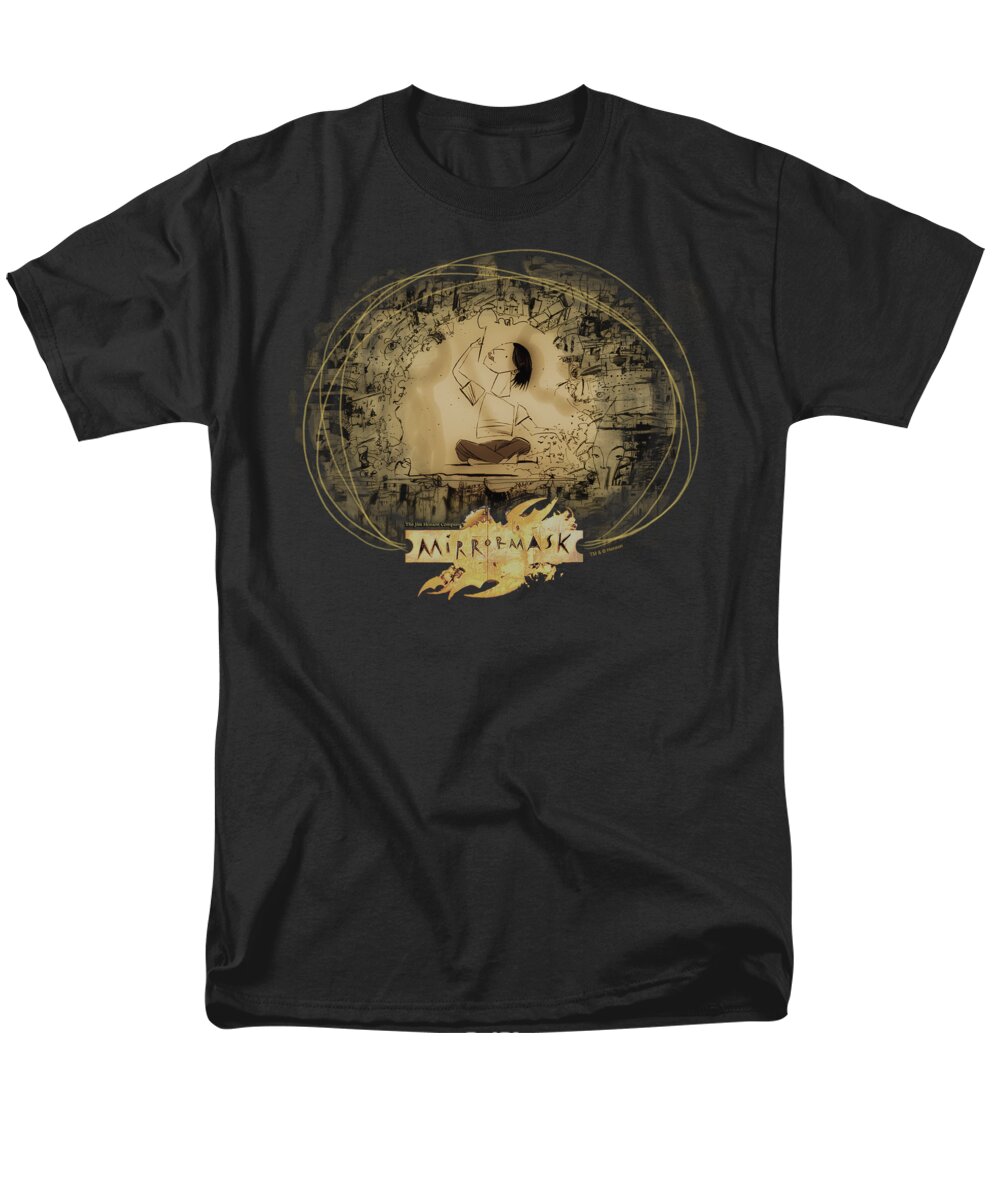 Mirrormask Men's T-Shirt (Regular Fit) featuring the digital art Mirrormask - Sketch by Brand A