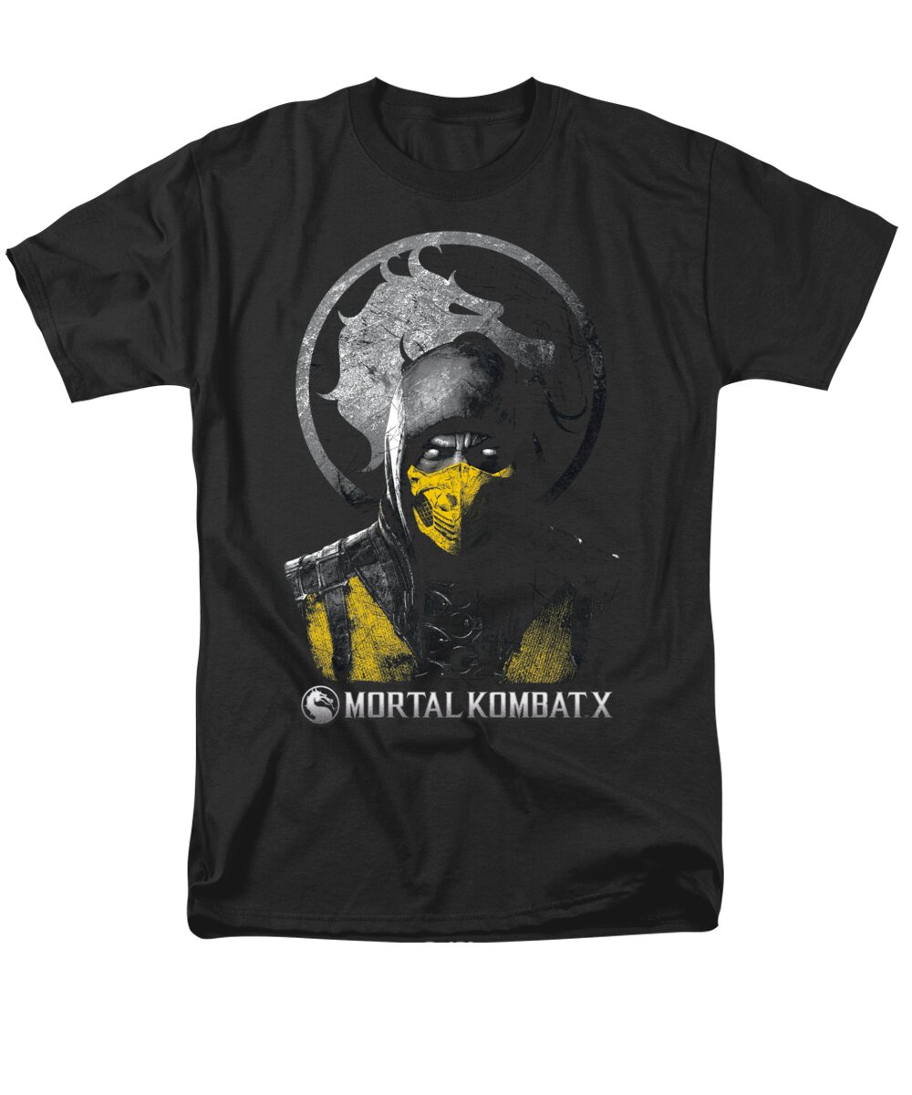  Men's T-Shirt (Regular Fit) featuring the digital art Mortal Kombat X - Scorpion Bust by Brand A