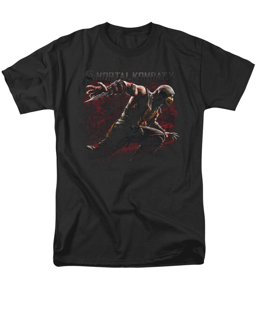 Men's T-Shirt (Regular Fit) featuring the digital art Mortal Kombat X - Scorpion Lunge by Brand A