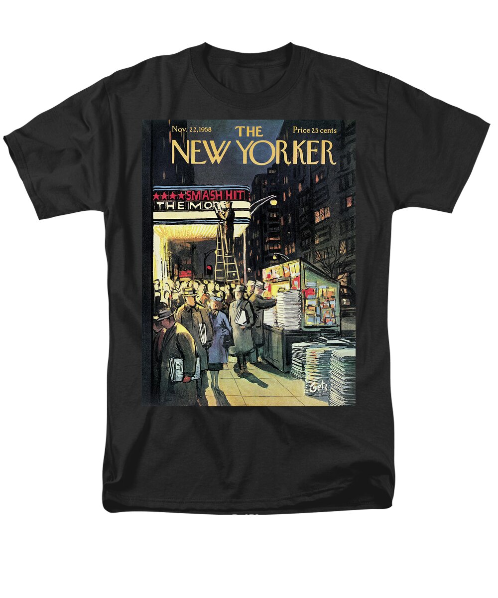 Entertainment Men's T-Shirt (Regular Fit) featuring the painting New Yorker November 22nd, 1958 by Arthur Getz