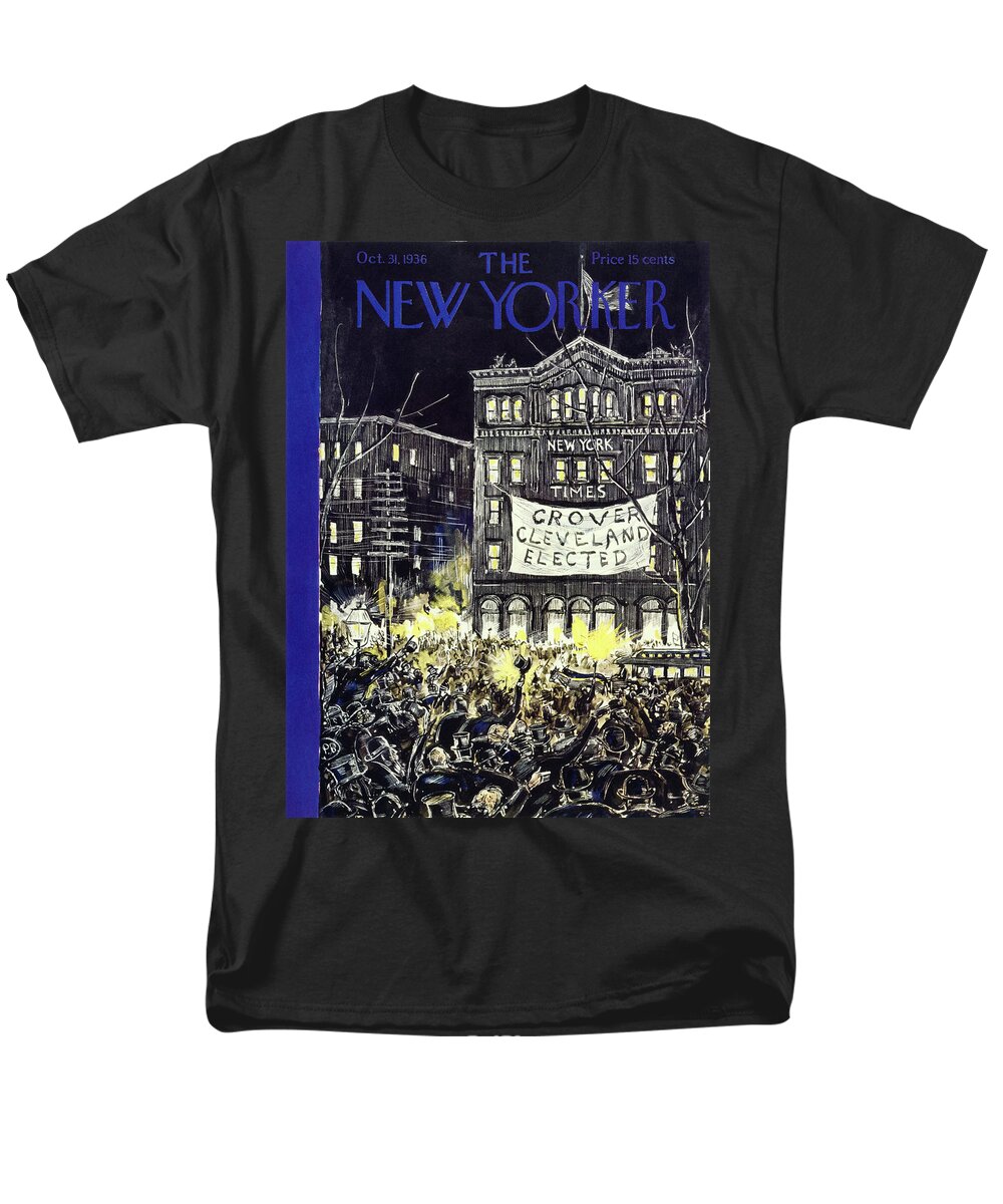 Political Men's T-Shirt (Regular Fit) featuring the painting New Yorker October 31 1936 by Perry Barlow