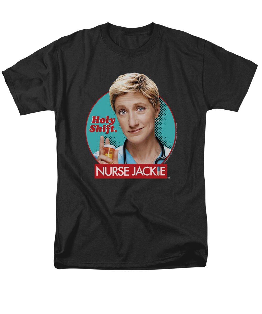 Nurse Jackie Men's T-Shirt (Regular Fit) featuring the digital art Nurse Jackie - Holy Shift by Brand A