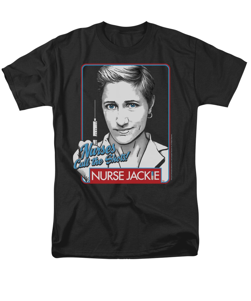 Nurse Jackie Men's T-Shirt (Regular Fit) featuring the digital art Nurse Jackie - Nurses Call The Shots by Brand A