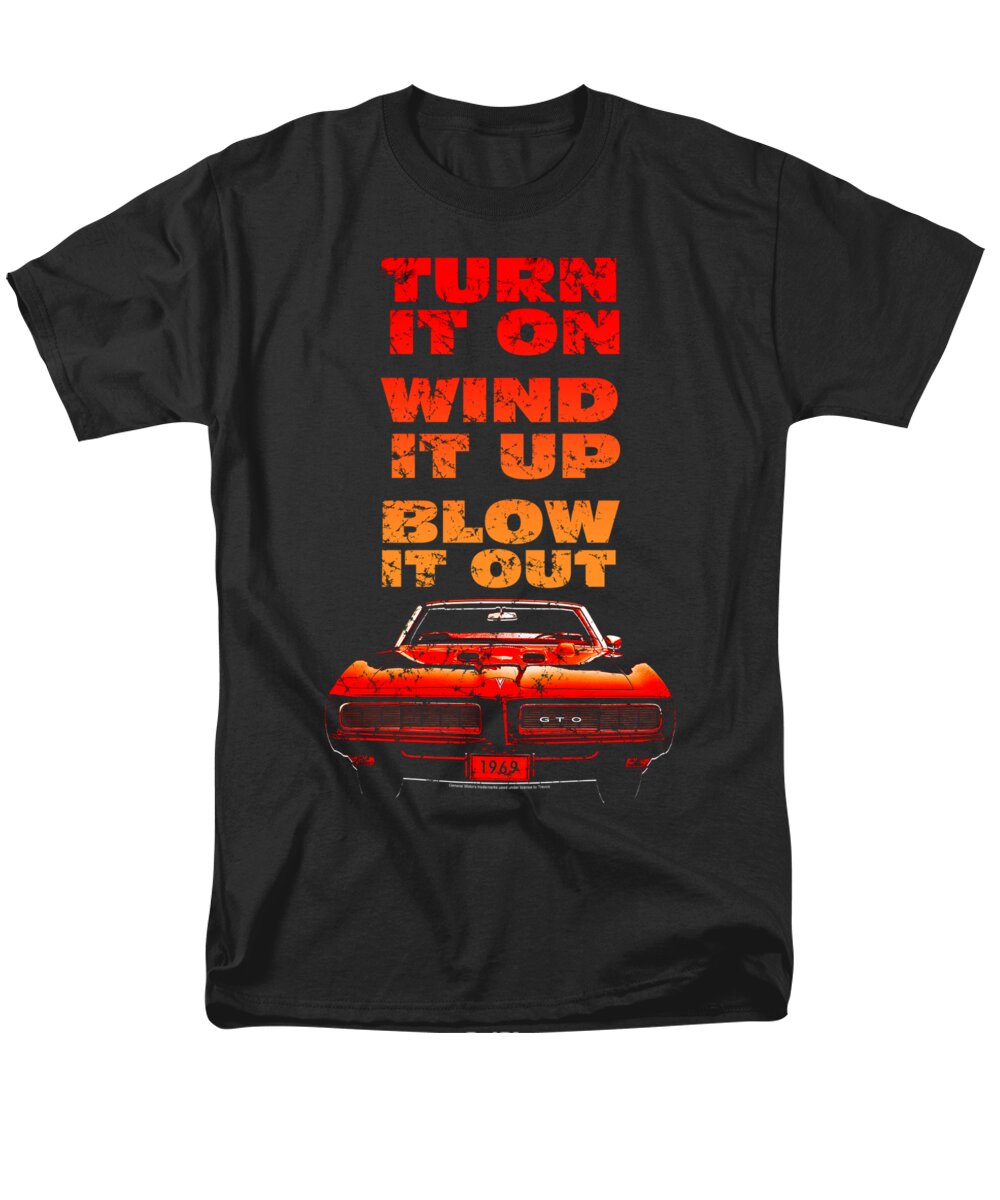  Men's T-Shirt (Regular Fit) featuring the digital art Pontiac - Blow It Out Gto by Brand A
