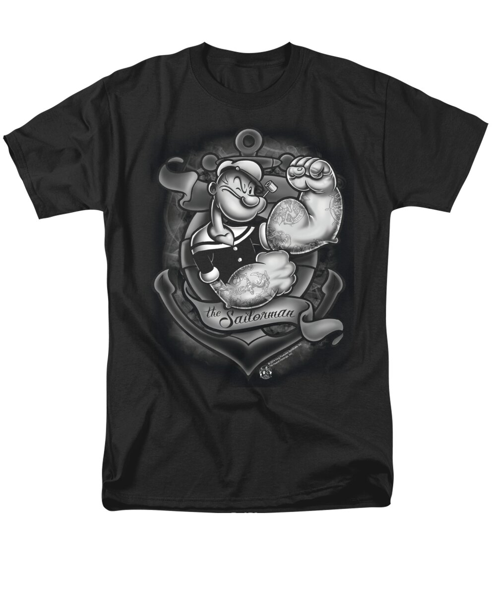  Men's T-Shirt (Regular Fit) featuring the digital art Popeye - Anchors Away by Brand A