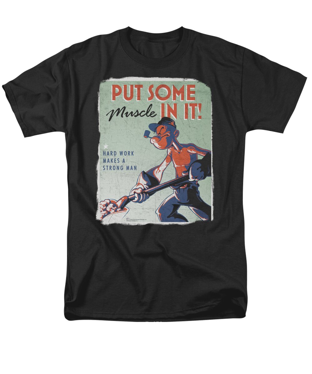  Men's T-Shirt (Regular Fit) featuring the digital art Popeye - Hard Work by Brand A