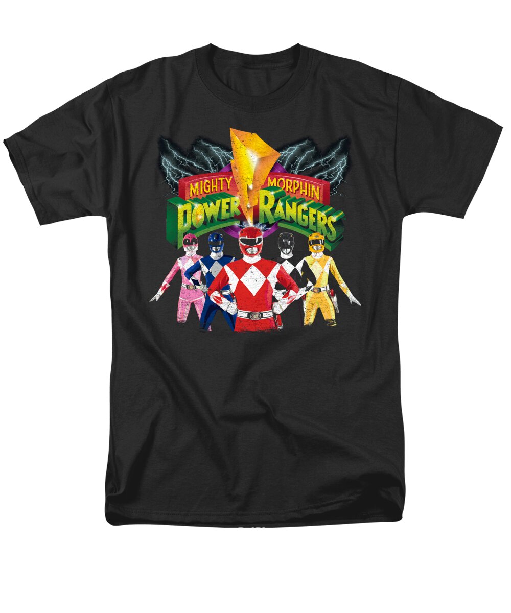  Men's T-Shirt (Regular Fit) featuring the digital art Power Rangers - Rangers Unite by Brand A