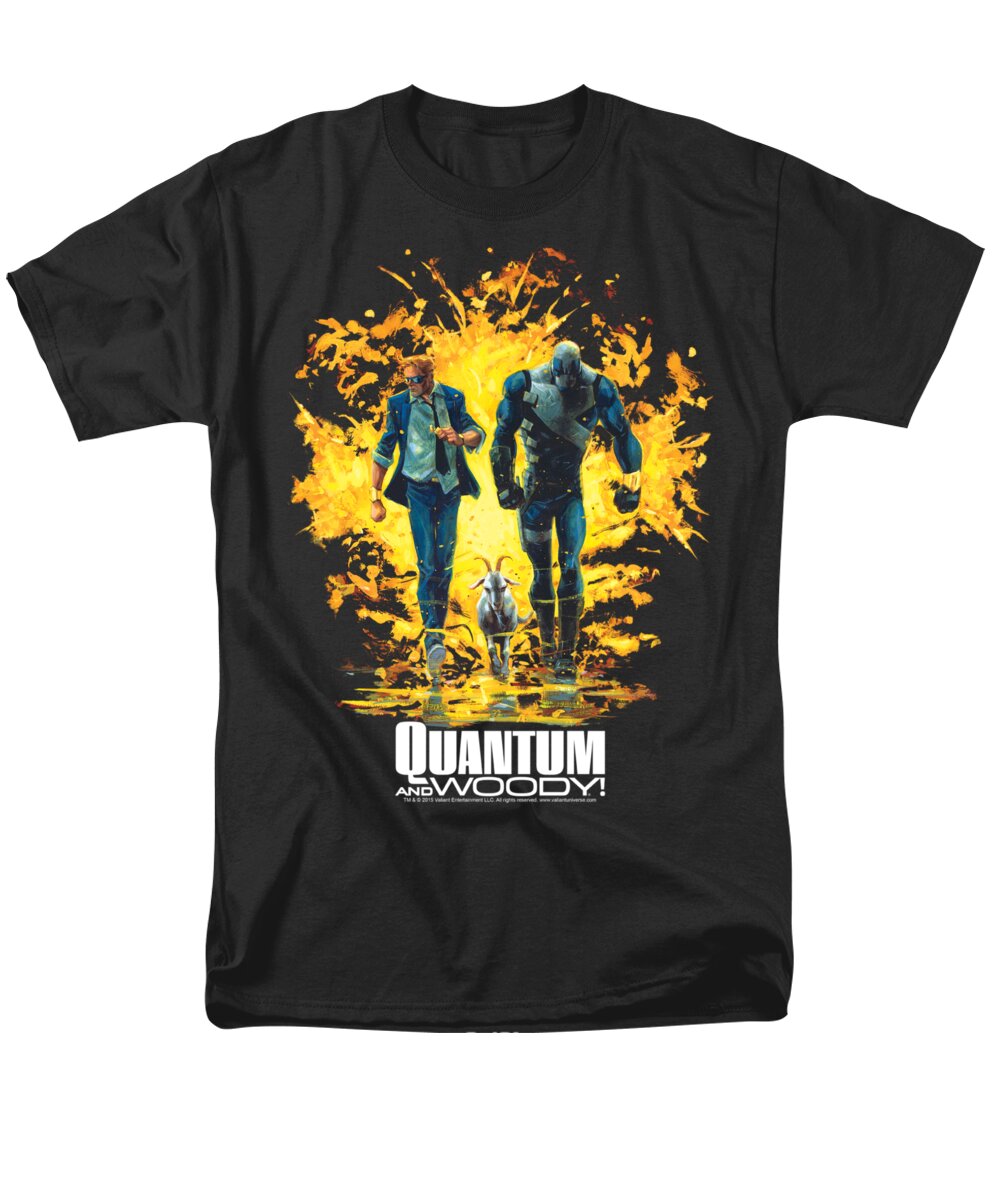  Men's T-Shirt (Regular Fit) featuring the digital art Quantum And Woody - Explosion by Brand A