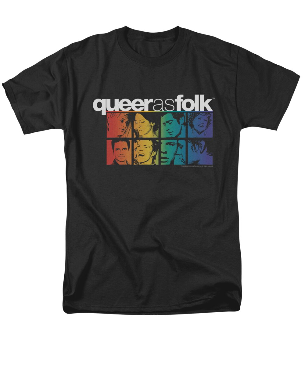 Queer As Folk Men's T-Shirt (Regular Fit) featuring the digital art Queer As Folk - Cast by Brand A