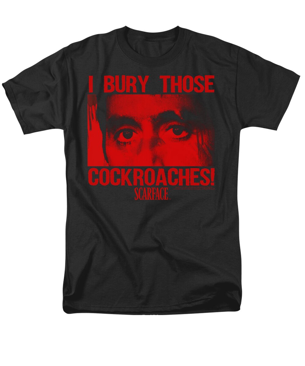Scareface Men's T-Shirt (Regular Fit) featuring the digital art Scarface - Cockroaches by Brand A