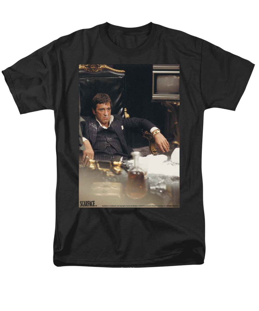 Movie Men's T-Shirt (Regular Fit) featuring the digital art Scarface - Sit Back by Brand A