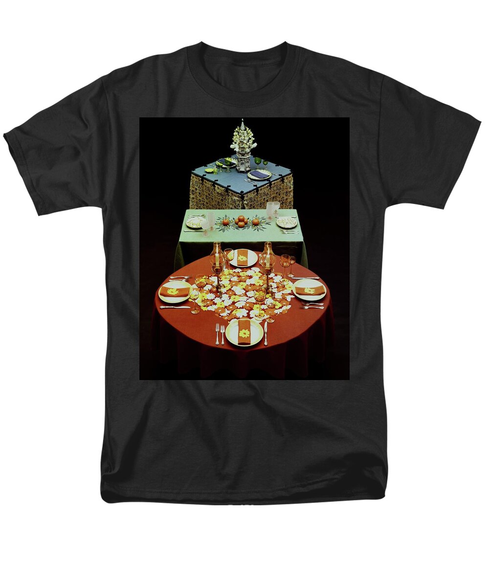 Table Setting Men's T-Shirt (Regular Fit) featuring the photograph Set Tables by Fotiades