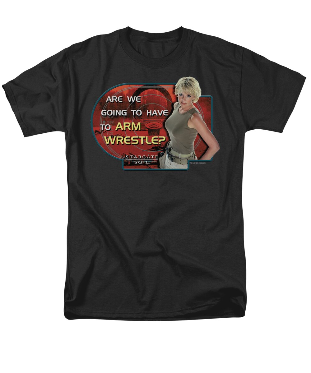  Men's T-Shirt (Regular Fit) featuring the digital art Sg1 - Arm Wrestle by Brand A