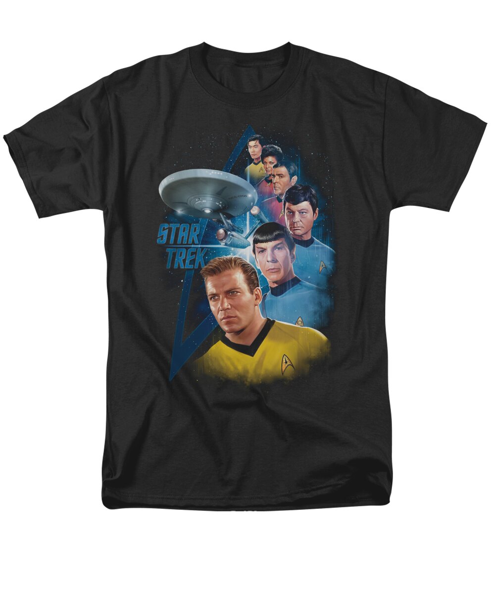 Star Trek Men's T-Shirt (Regular Fit) featuring the digital art Star Trek - Among The Stars by Brand A