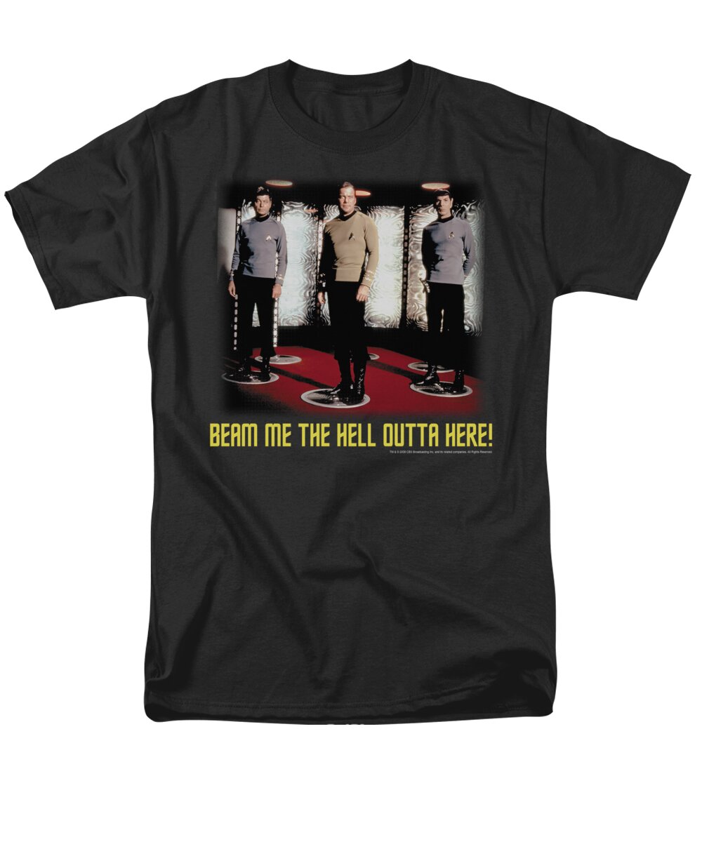 Star Trek Men's T-Shirt (Regular Fit) featuring the digital art Star Trek - Beam Me Out by Brand A