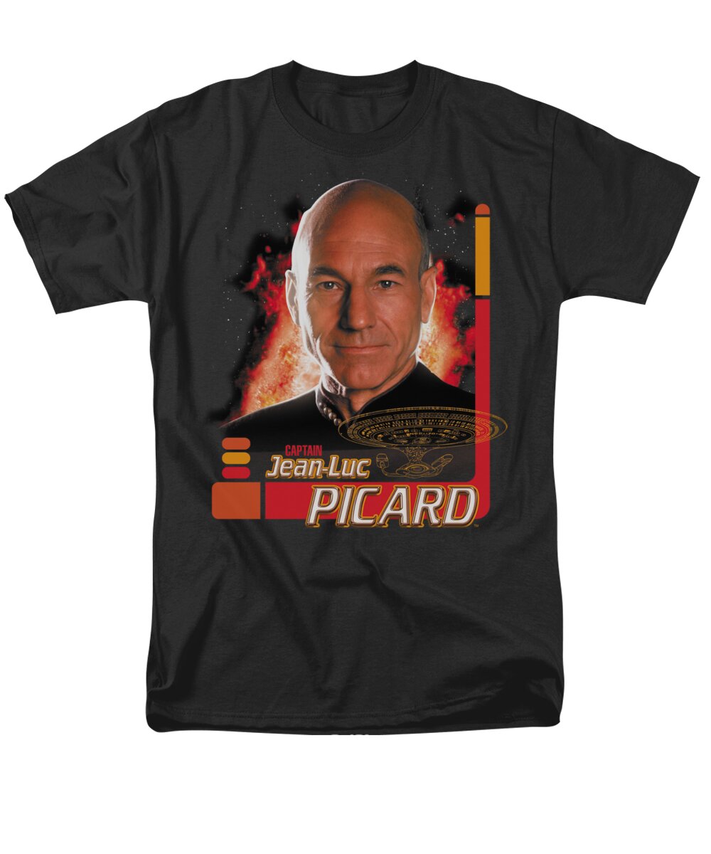 Star Trek Men's T-Shirt (Regular Fit) featuring the digital art Star Trek - Captain Picard by Brand A