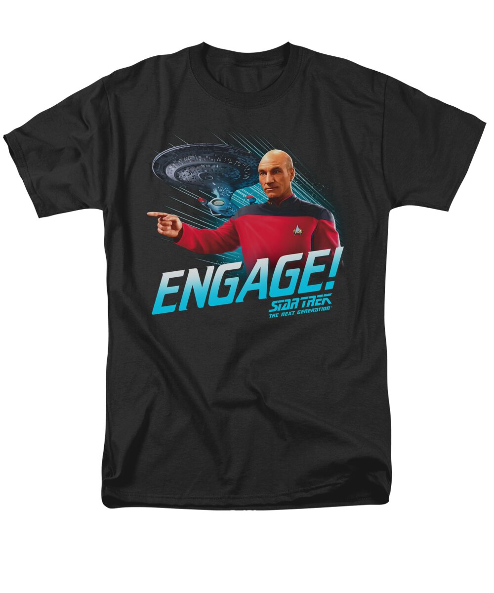 Star Trek Men's T-Shirt (Regular Fit) featuring the digital art Star Trek - Engage by Brand A