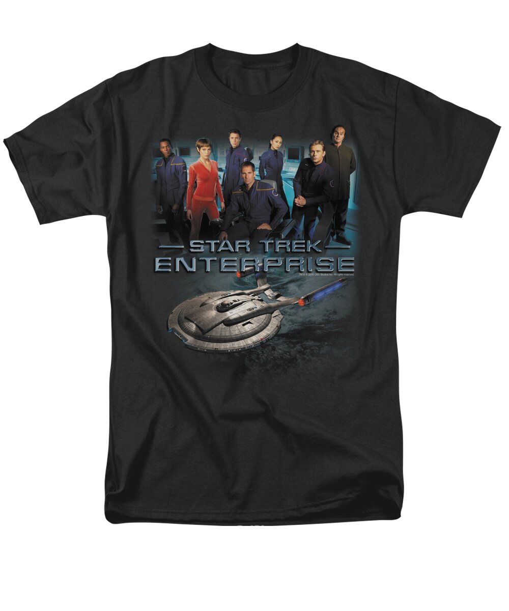 Star Trek Men's T-Shirt (Regular Fit) featuring the digital art Star Trek - Enterprise Crew by Brand A