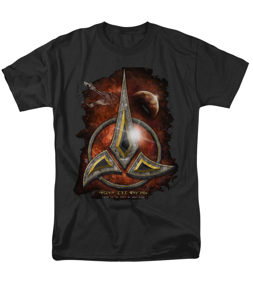 Star Trek Men's T-Shirt (Regular Fit) featuring the digital art Star Trek - Klingon Crest by Brand A