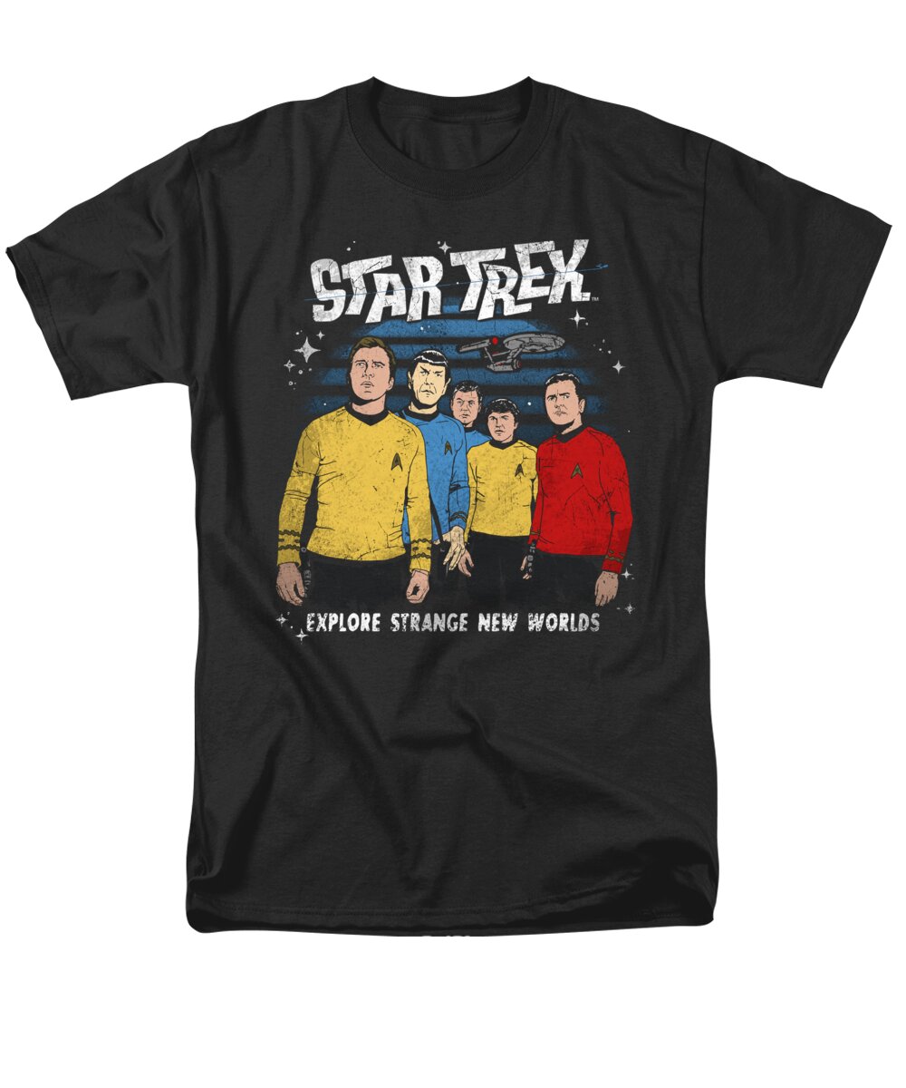  Men's T-Shirt (Regular Fit) featuring the digital art Star Trek - Stange New World by Brand A