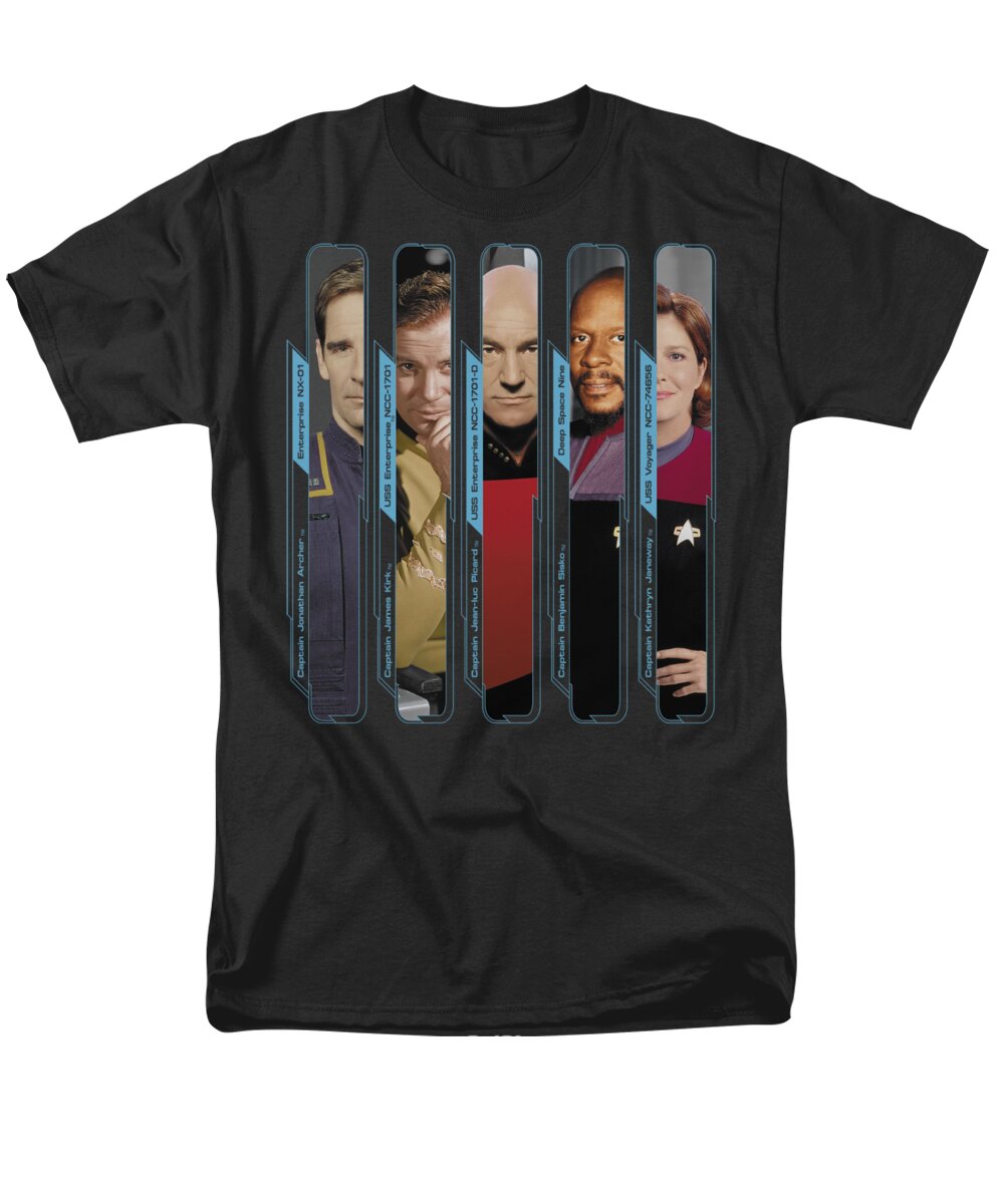 Star Trek Men's T-Shirt (Regular Fit) featuring the digital art Star Trek - The Captains by Brand A