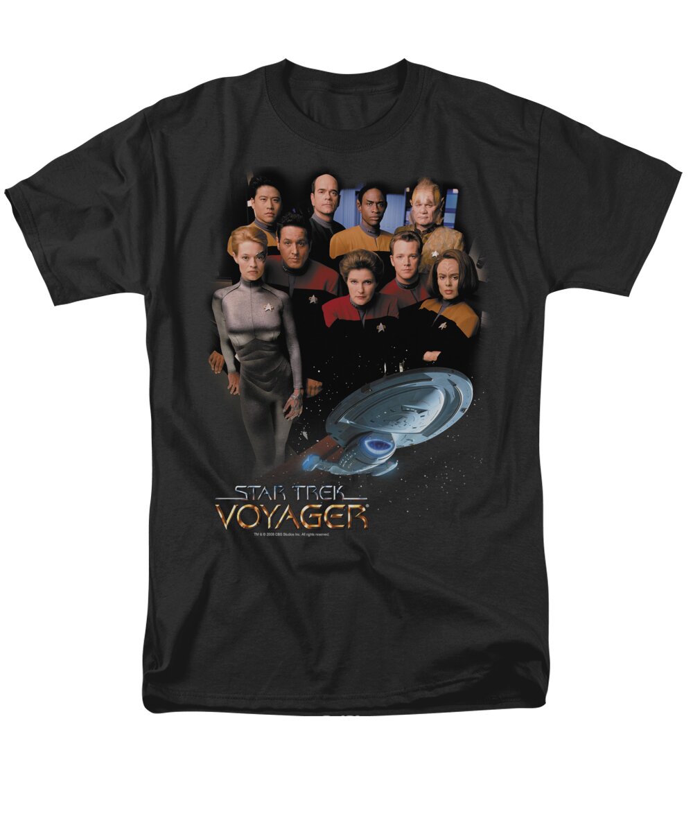 Star Trek Men's T-Shirt (Regular Fit) featuring the digital art Star Trek - Voyager Crew by Brand A