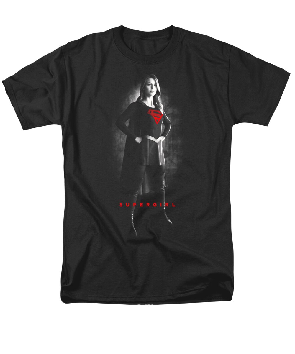  Men's T-Shirt (Regular Fit) featuring the digital art Supergirl - Supergirl Noir by Brand A