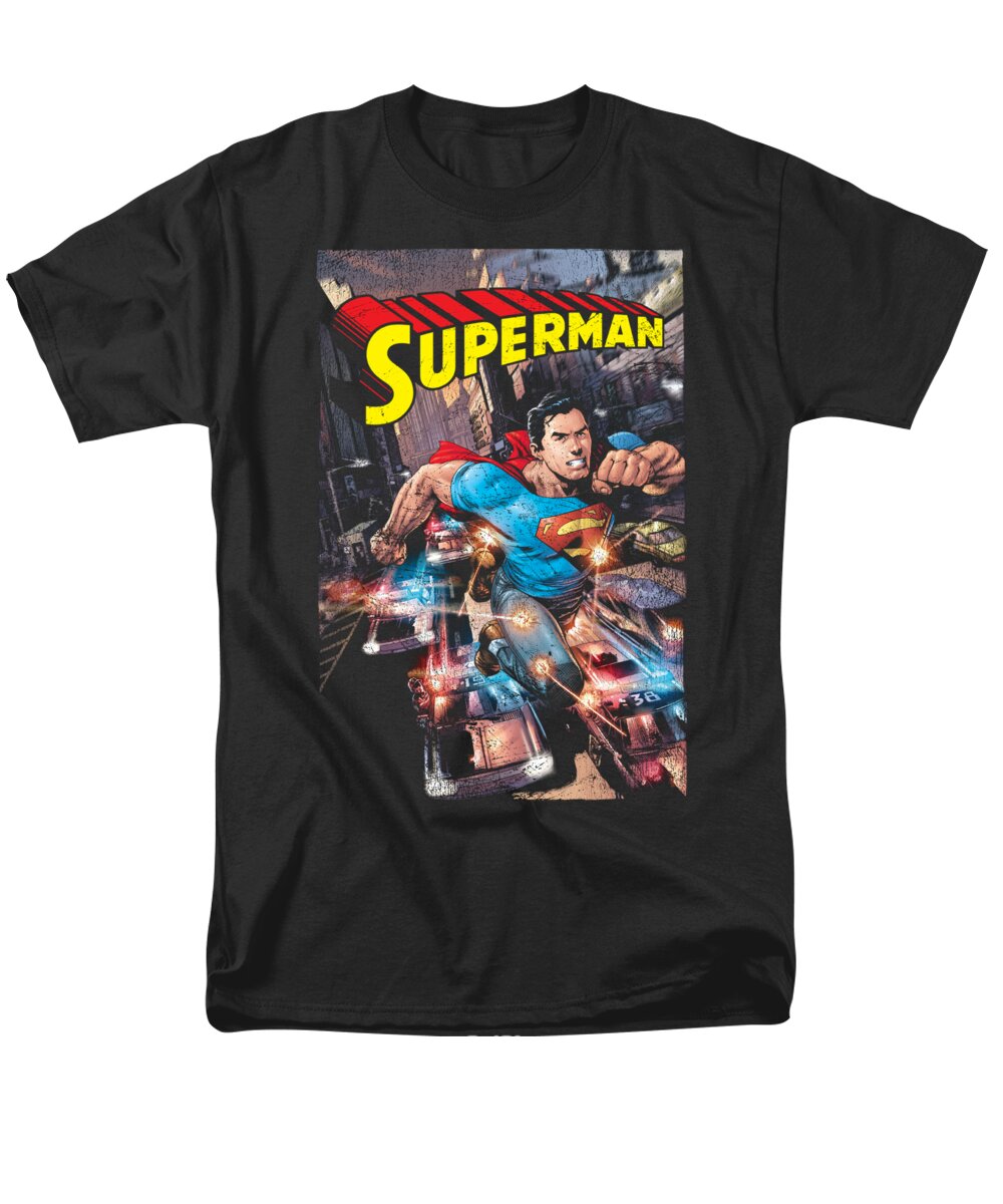  Men's T-Shirt (Regular Fit) featuring the digital art Superman - Action One by Brand A