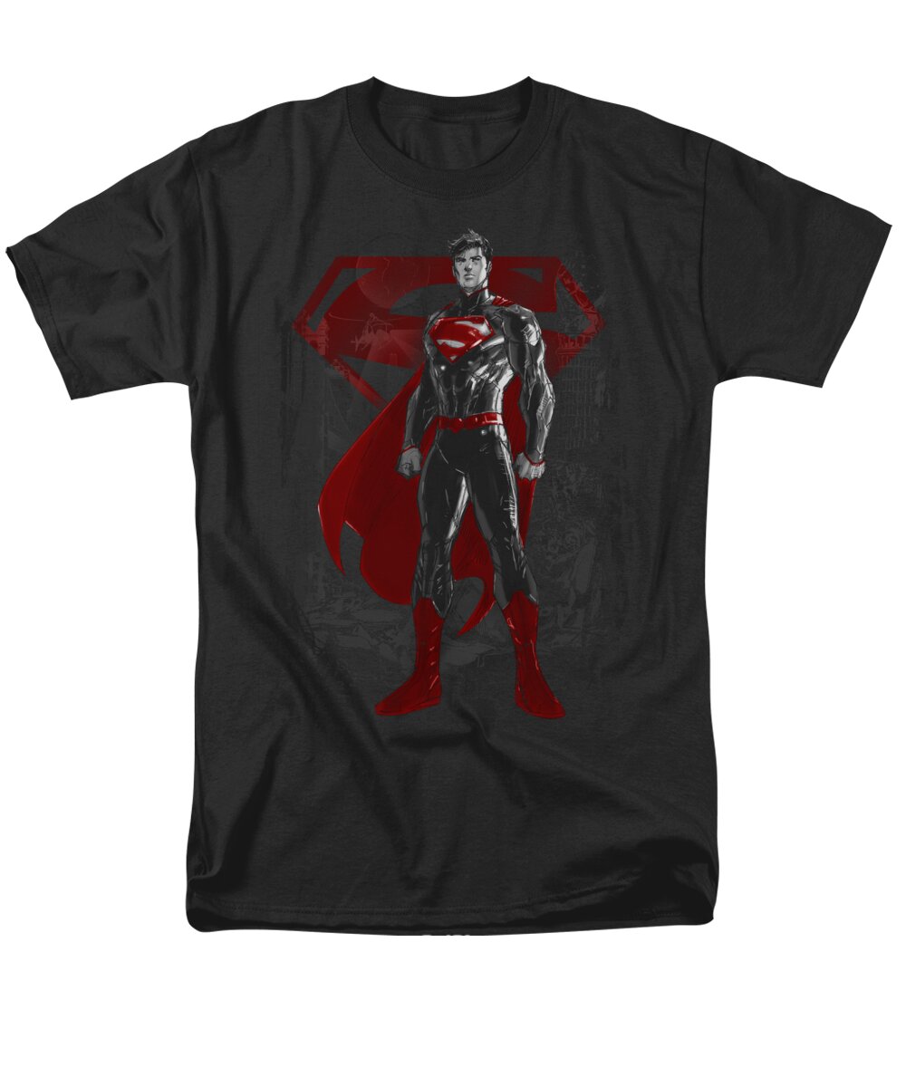 Superman Men's T-Shirt (Regular Fit) featuring the digital art Superman - Aftermath by Brand A