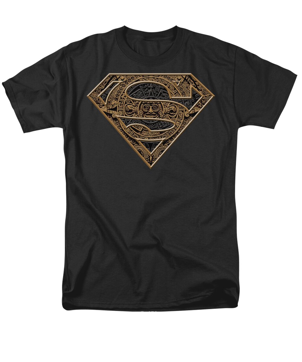 Superman Logo Men's T-Shirt (Regular Fit) featuring the digital art Superman - Aztec Shield by Brand A