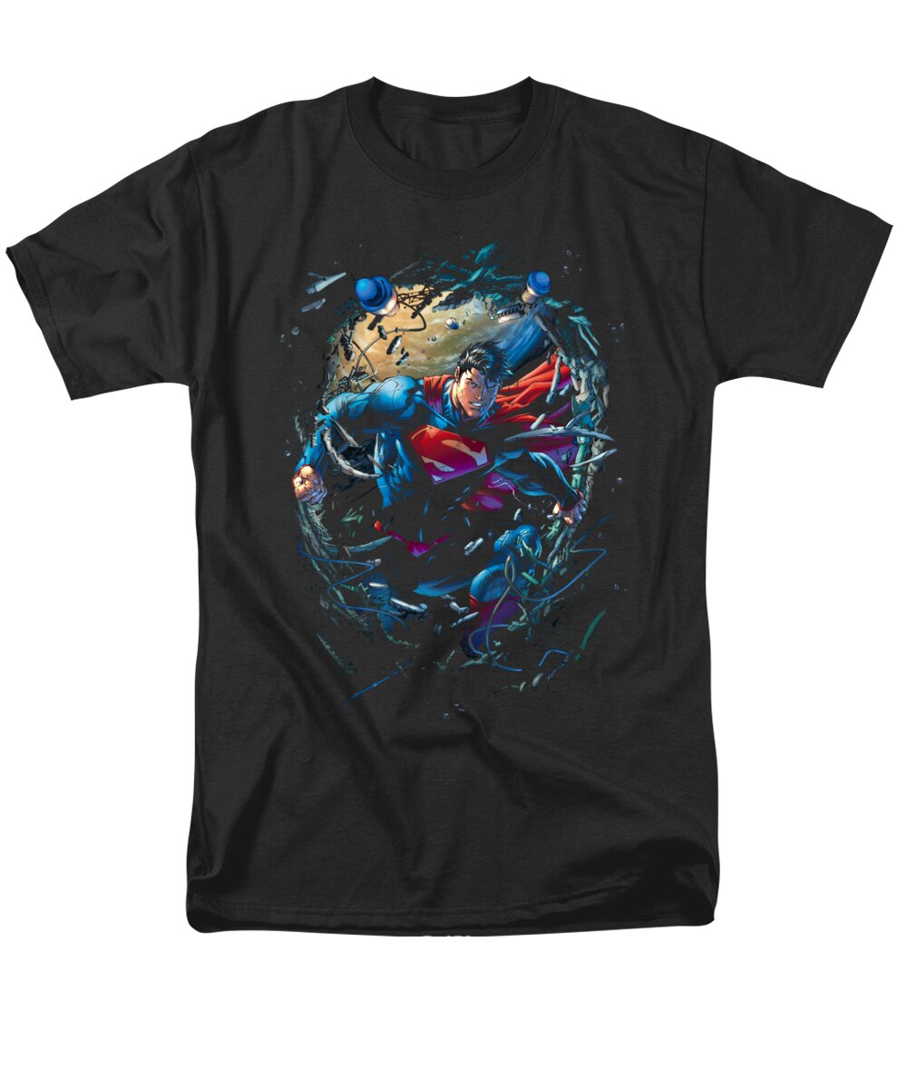  Men's T-Shirt (Regular Fit) featuring the digital art Superman - Breaking Space by Brand A