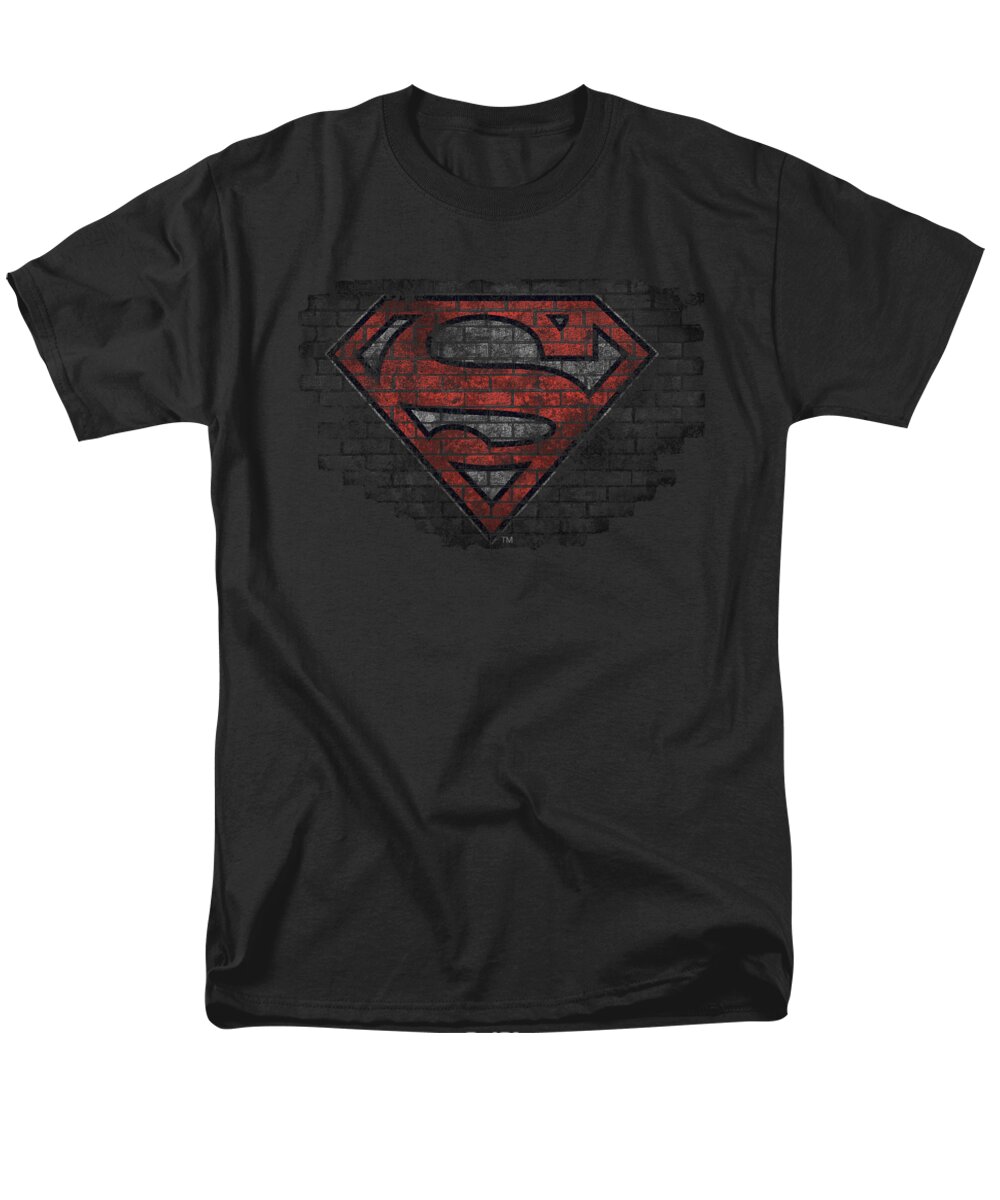 Superman Men's T-Shirt (Regular Fit) featuring the digital art Superman - Brick S by Brand A