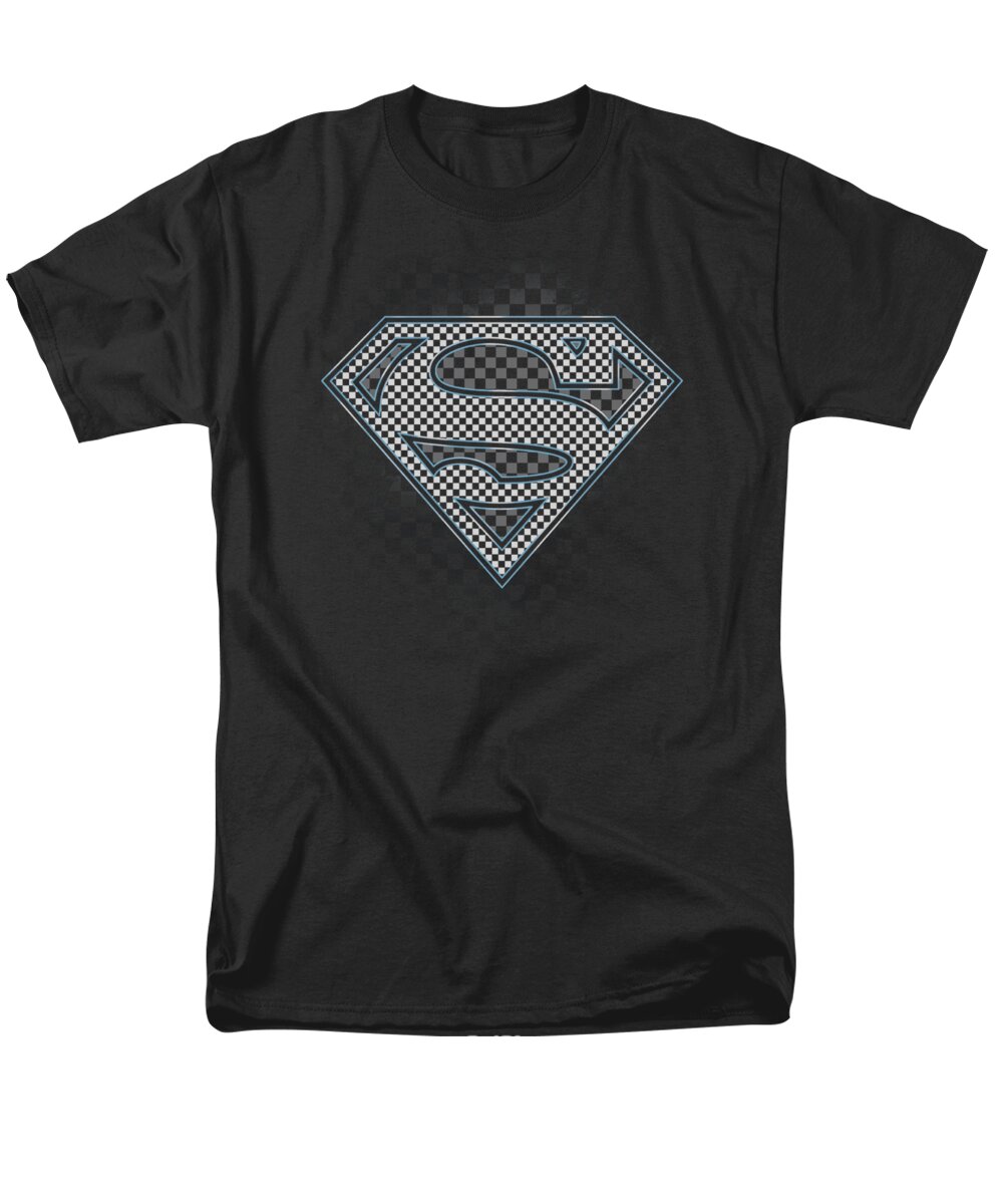 Superman Men's T-Shirt (Regular Fit) featuring the digital art Superman - Checkerboard by Brand A