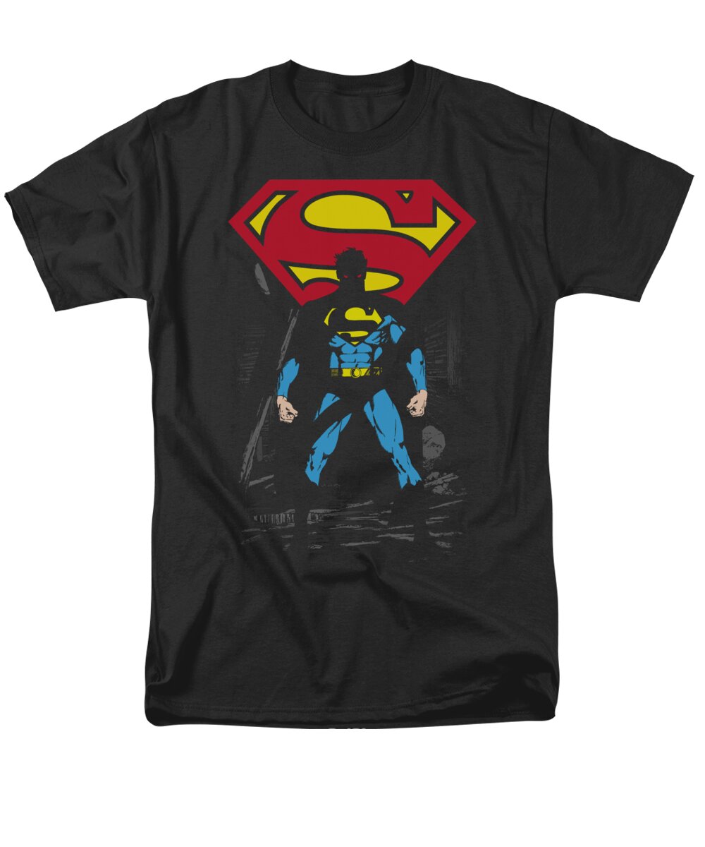  Men's T-Shirt (Regular Fit) featuring the digital art Superman - Dark Alley by Brand A