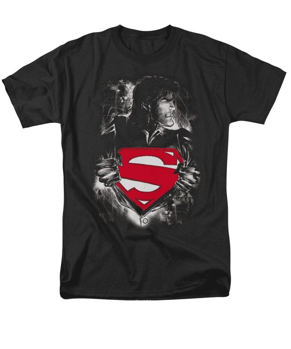 Superman Men's T-Shirt (Regular Fit) featuring the digital art Superman - Darkest Hour by Brand A